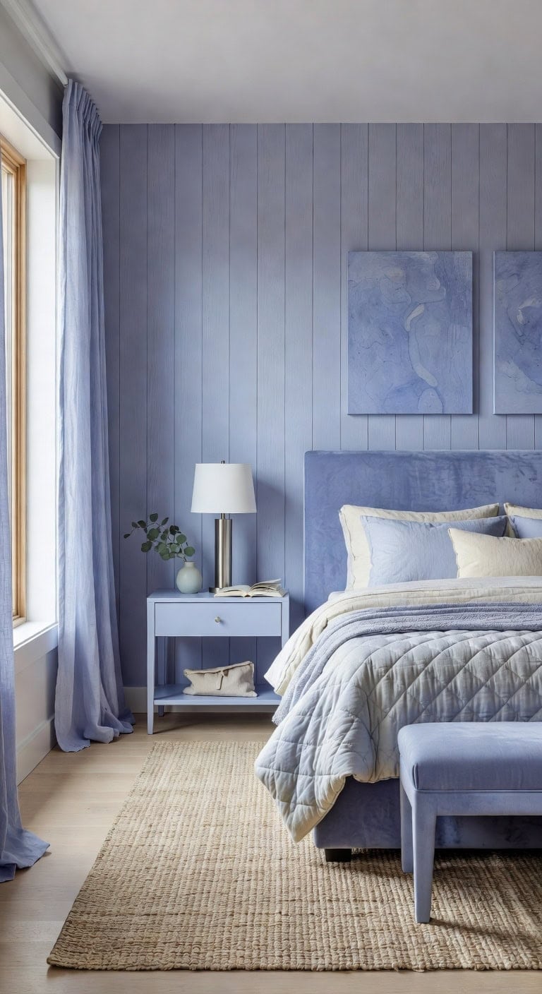 periwinkle wood bedroom