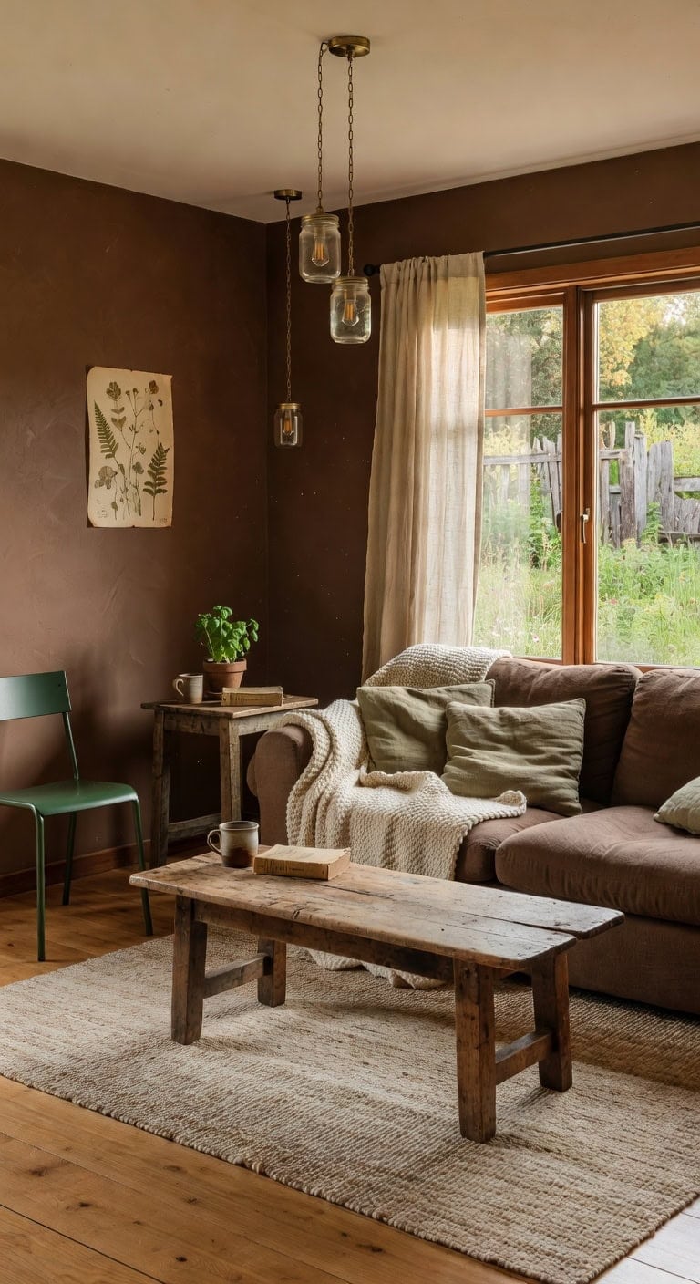 playful farmhouse chocolate living