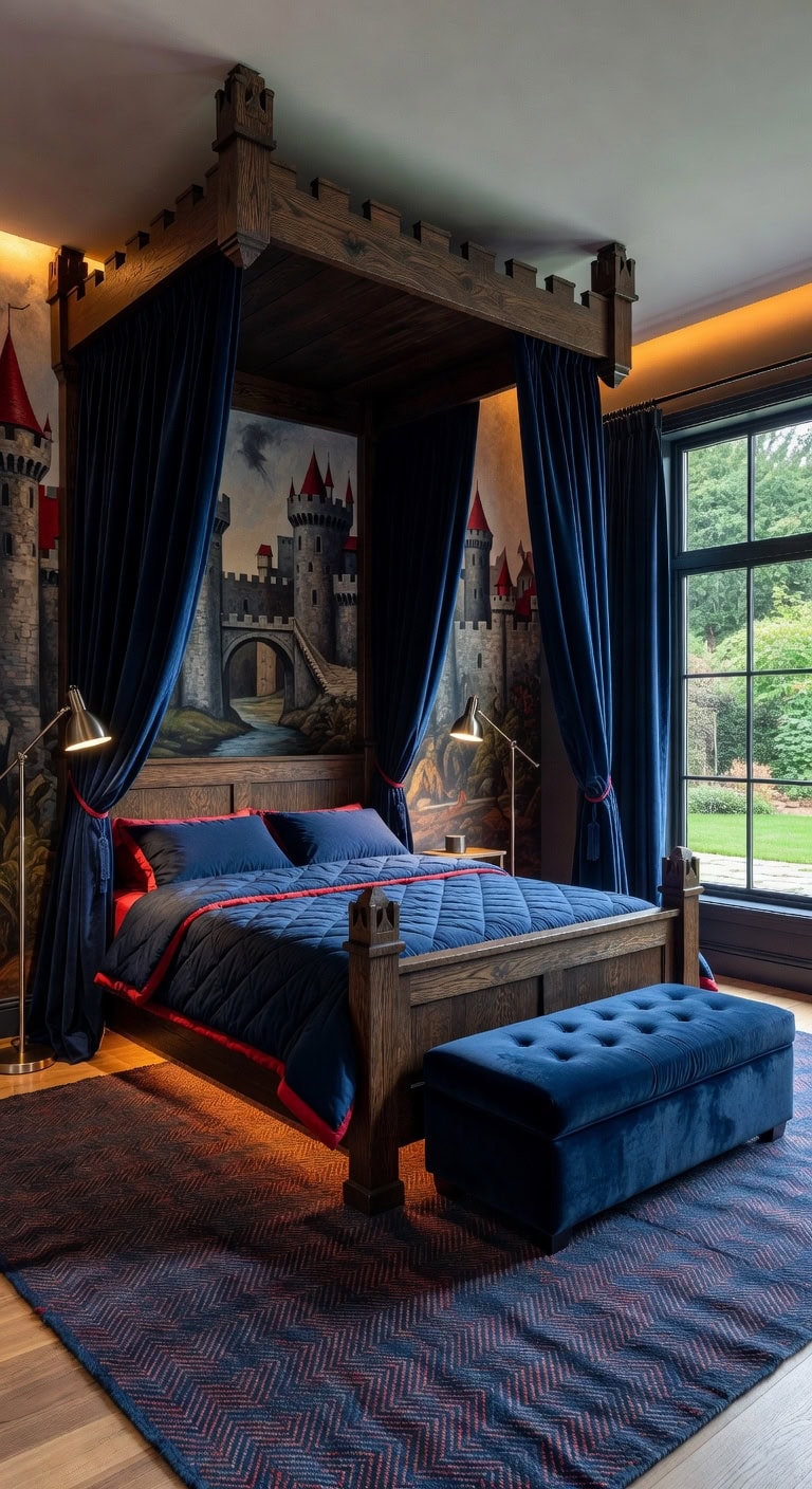 playful red blue bedroom ideas