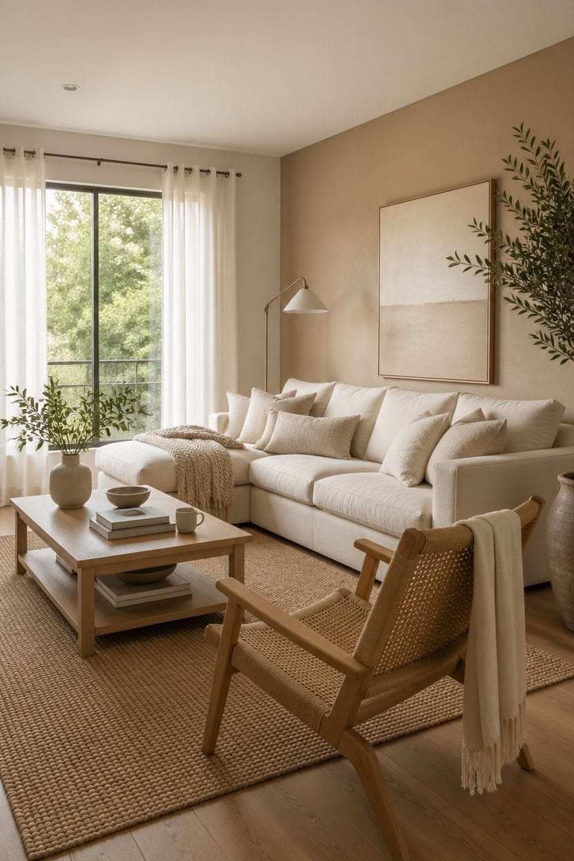 plush cream beige living