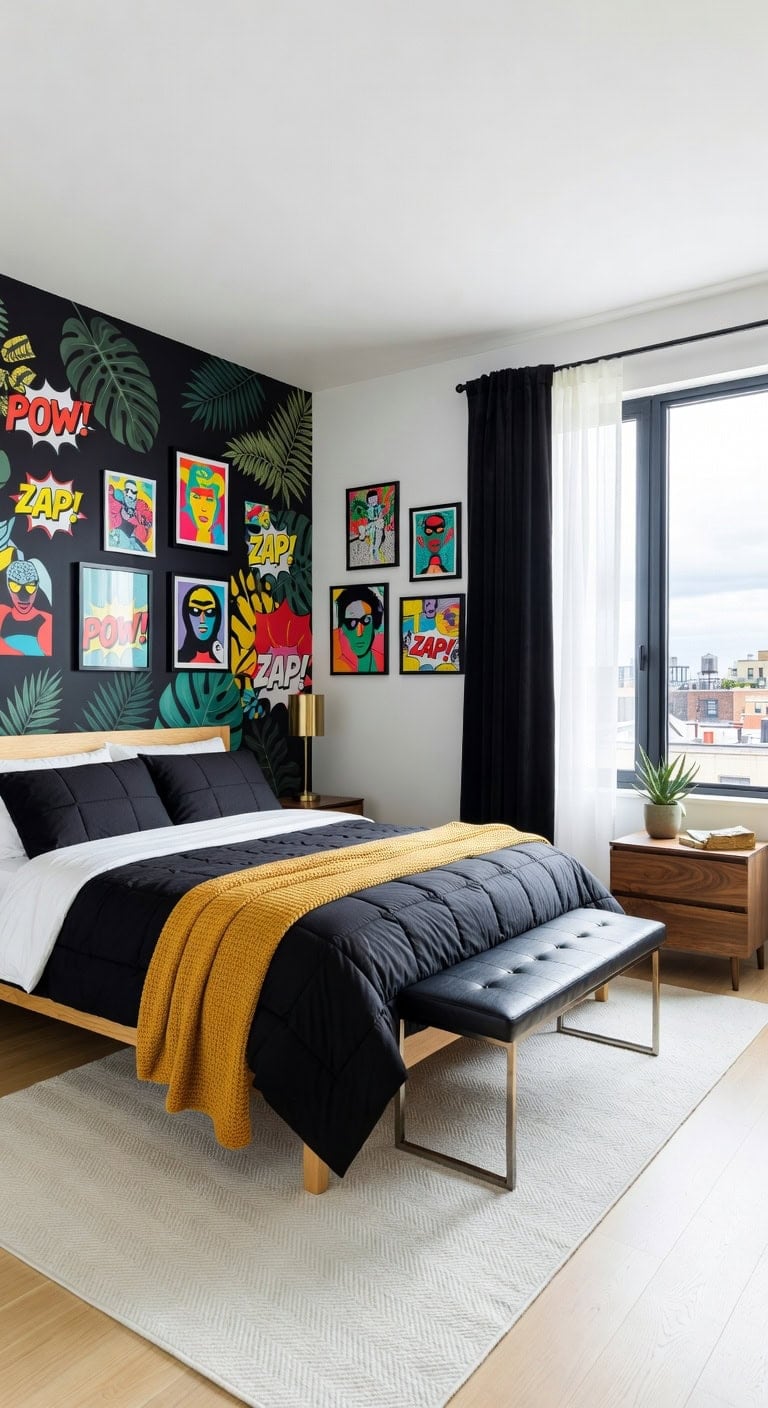 pop culture black bedroom
