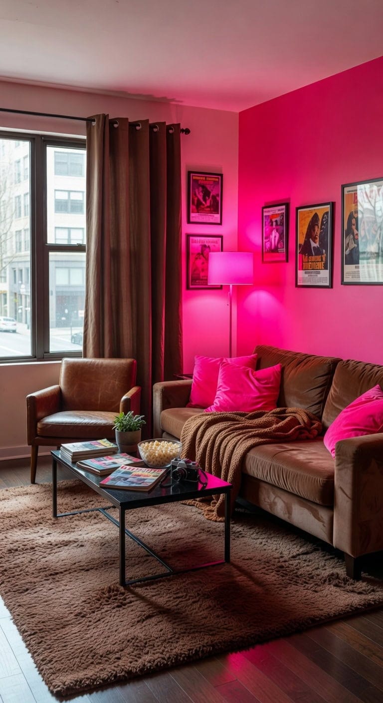 retro neon brown livingroom