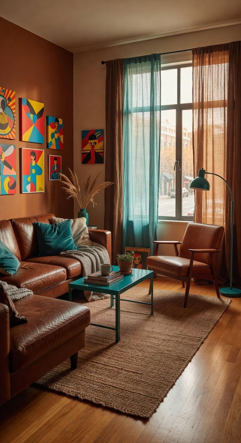 retro pop brown living