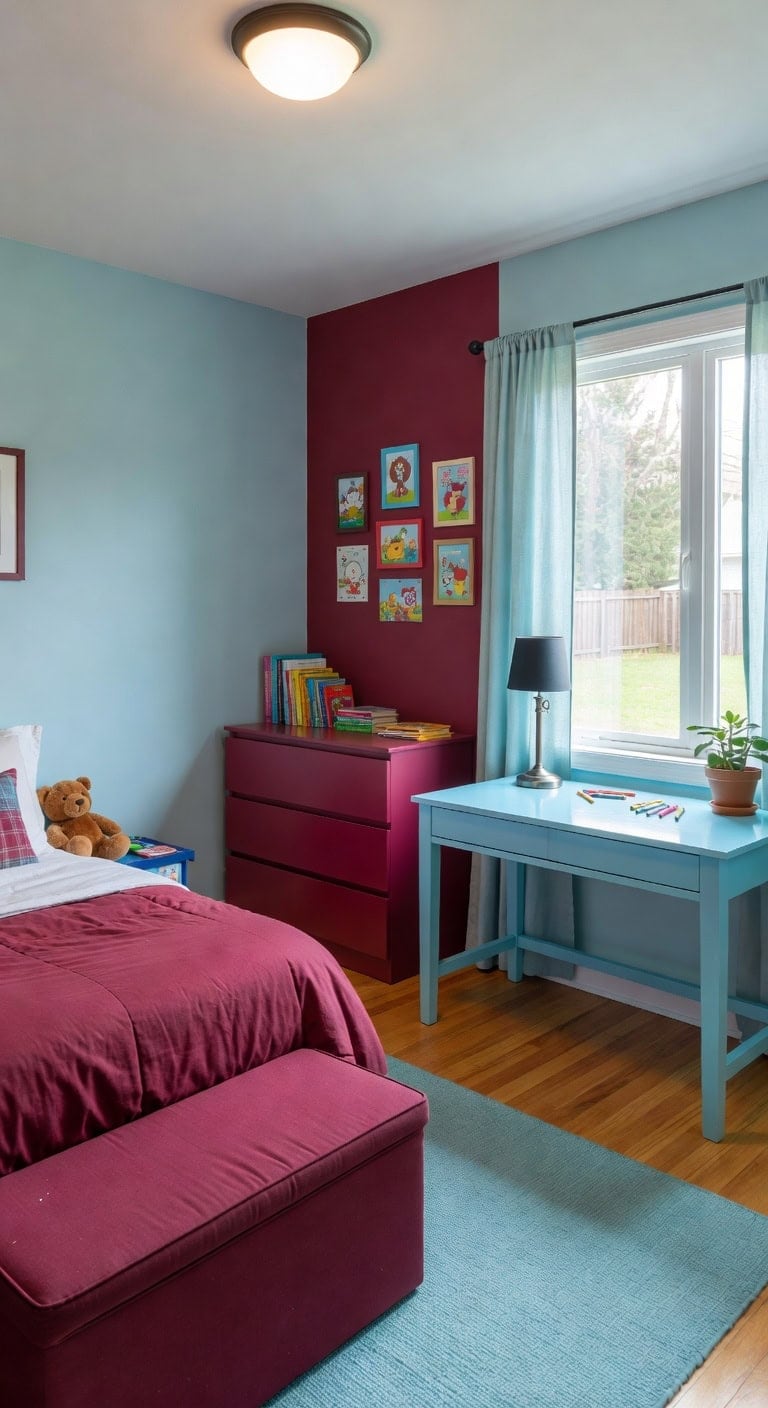robin egg blue kids bedroom