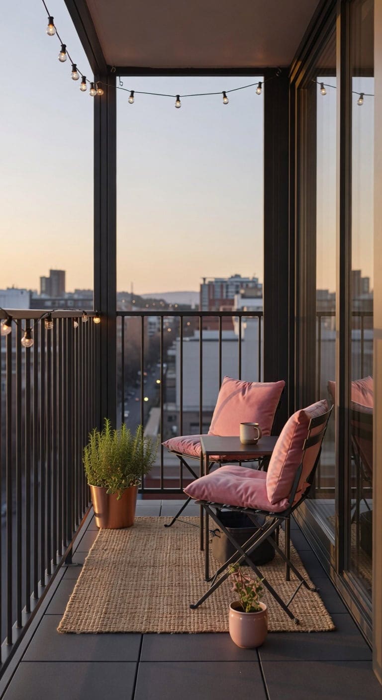 rose and charcoal urban oasis