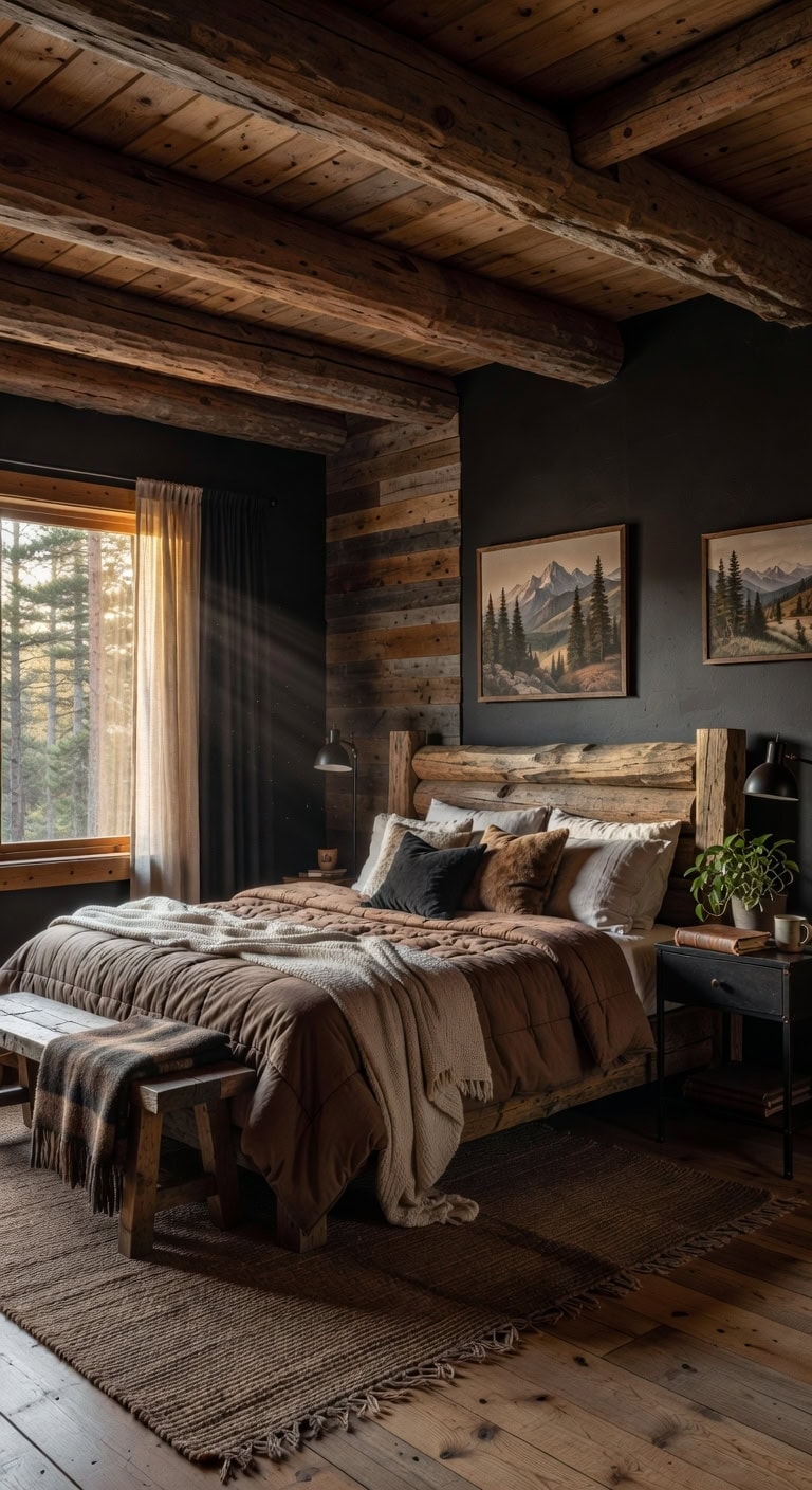 rugged black brown cabin