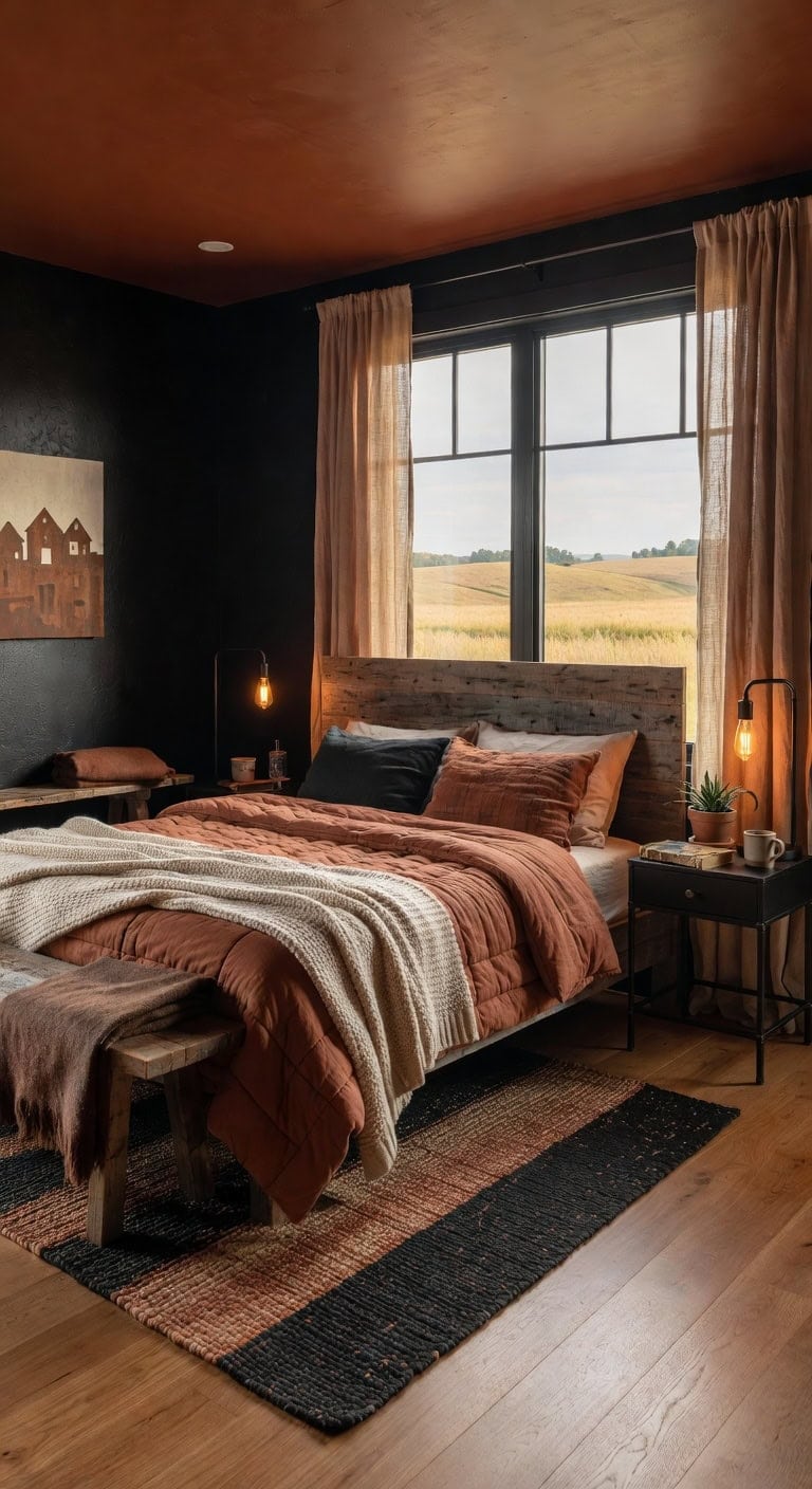 rust black farmhouse retreat