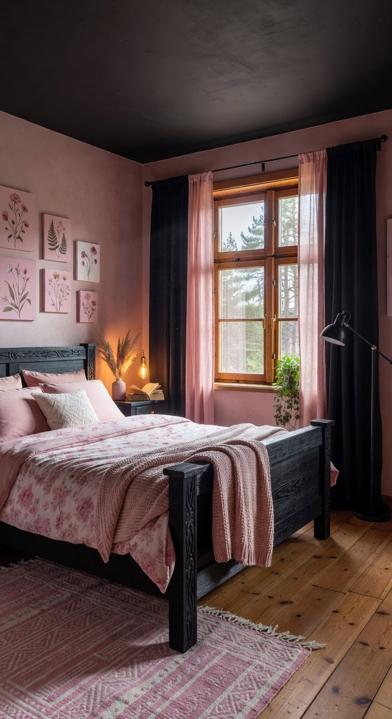 rustic black bedroom retreat