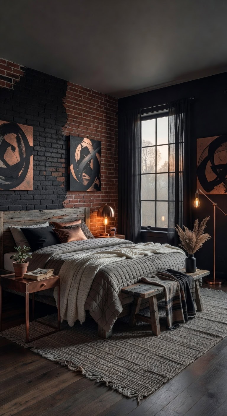 rustic black gray copper retreat