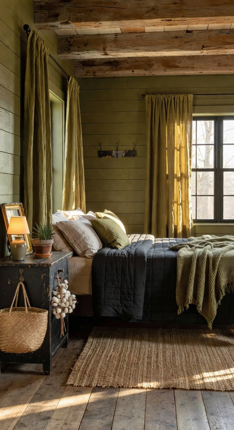 rustic black nightstand ensemble