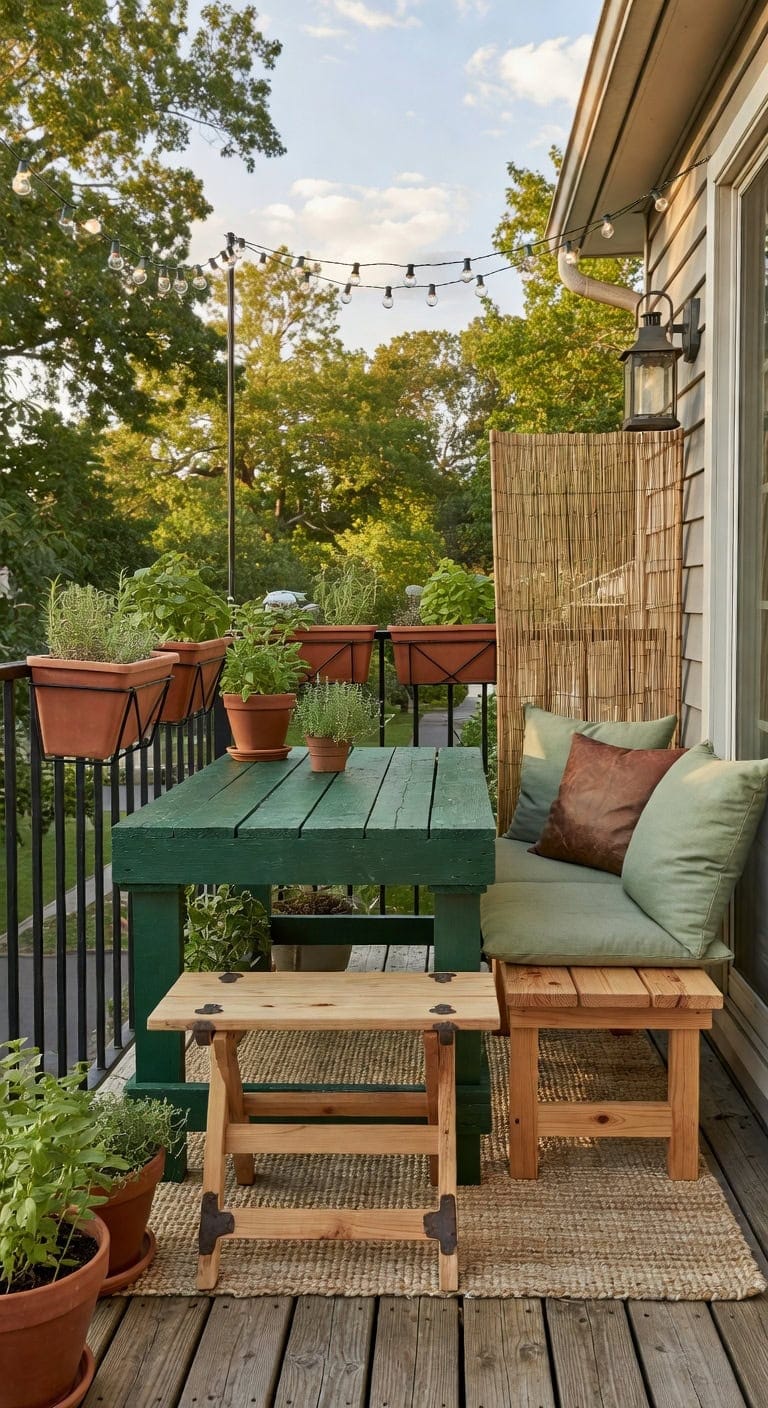 rustic green pallet nook