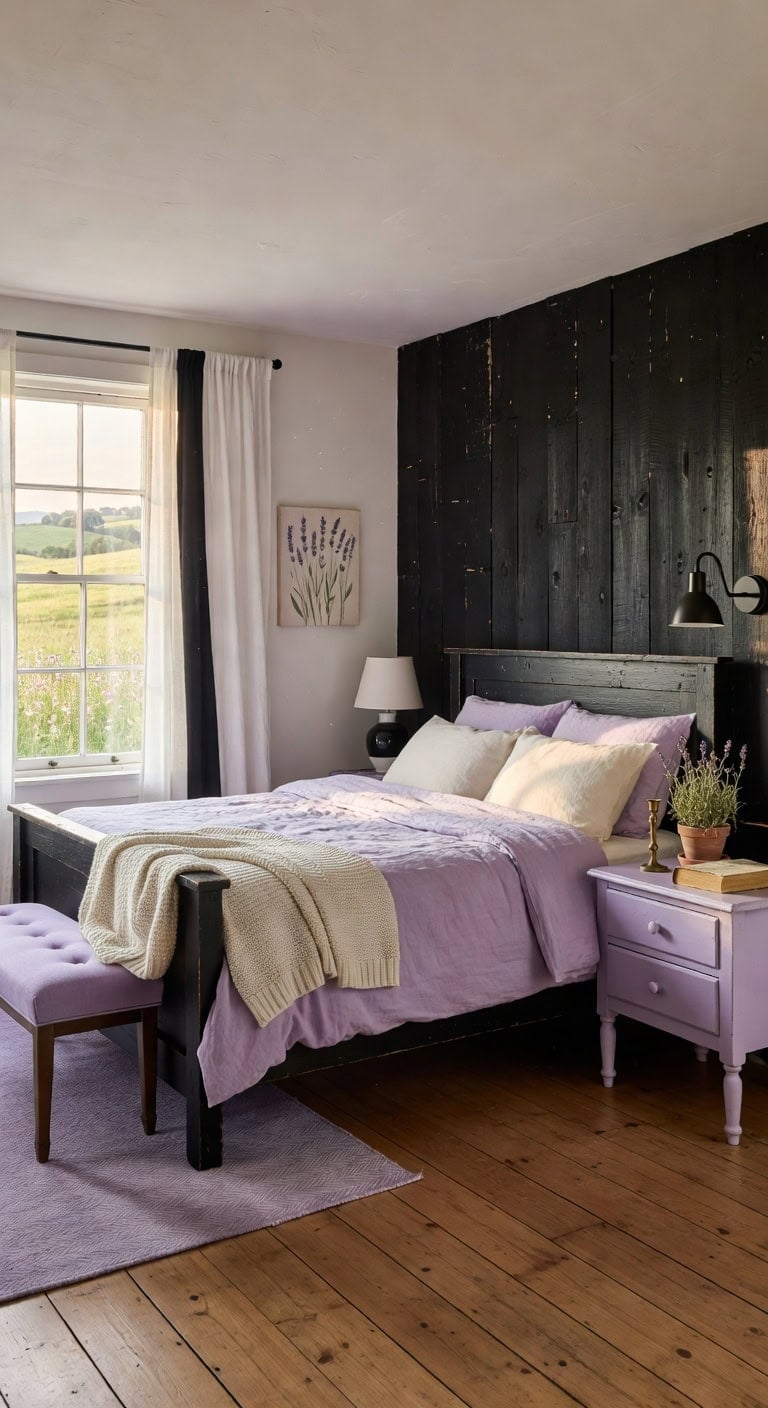 rustic lavender bedroom charm