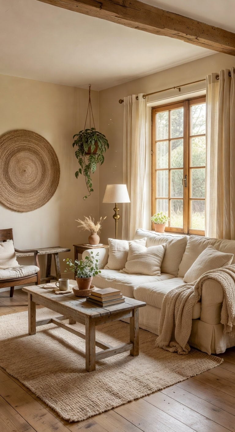 rustic vanilla cream living