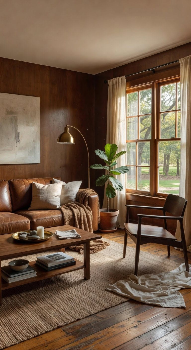 rustic warm modern living