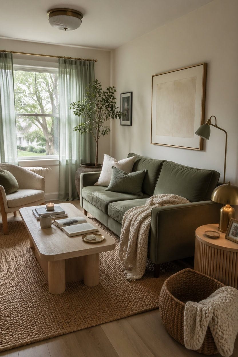 sage and cream livingroom