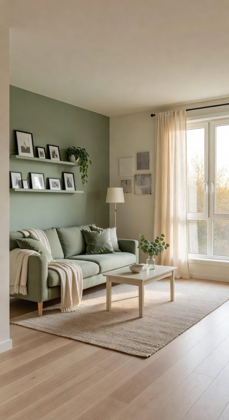 sage cream minimalist living