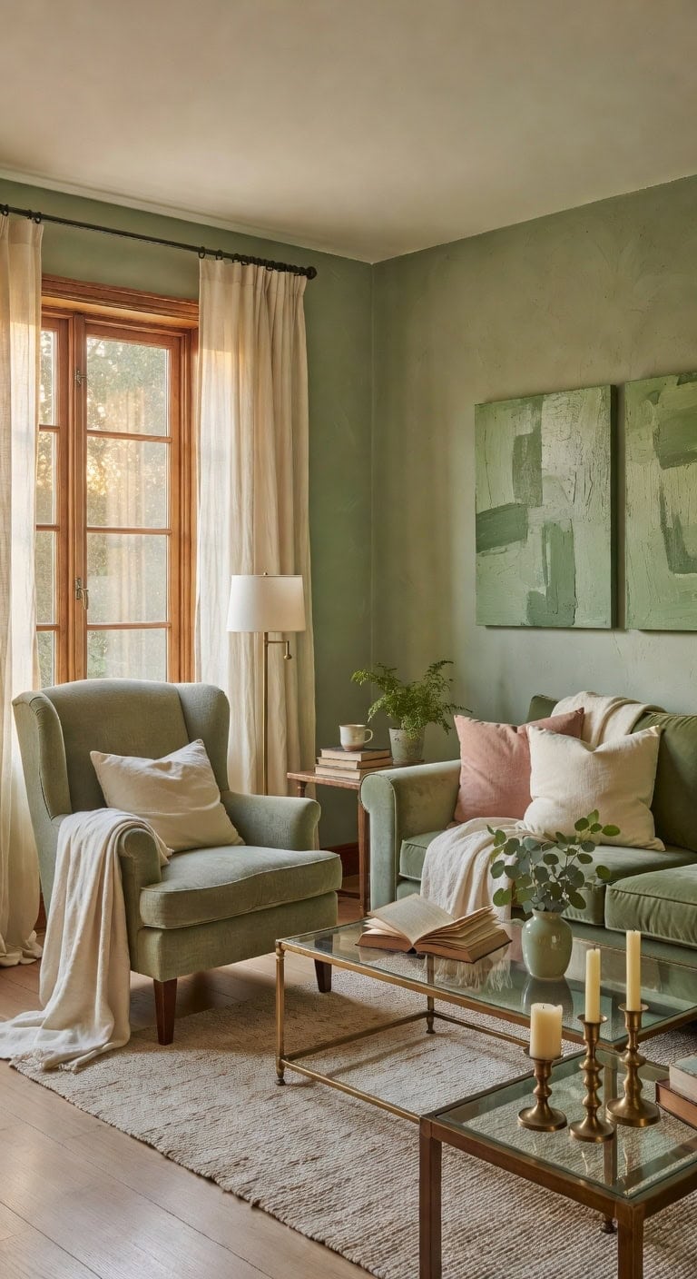 sage green cozy elegance
