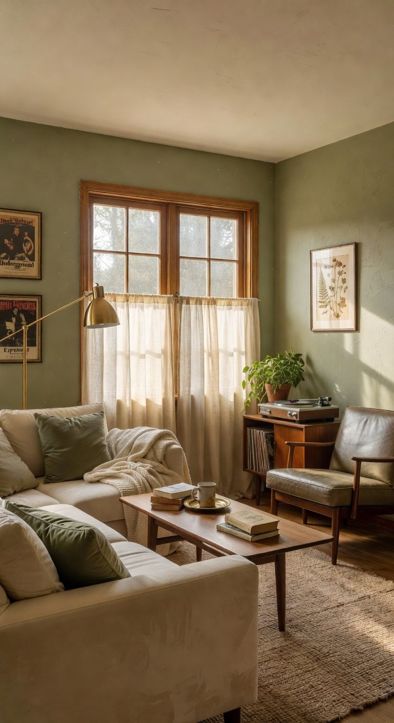 sage green vintage living