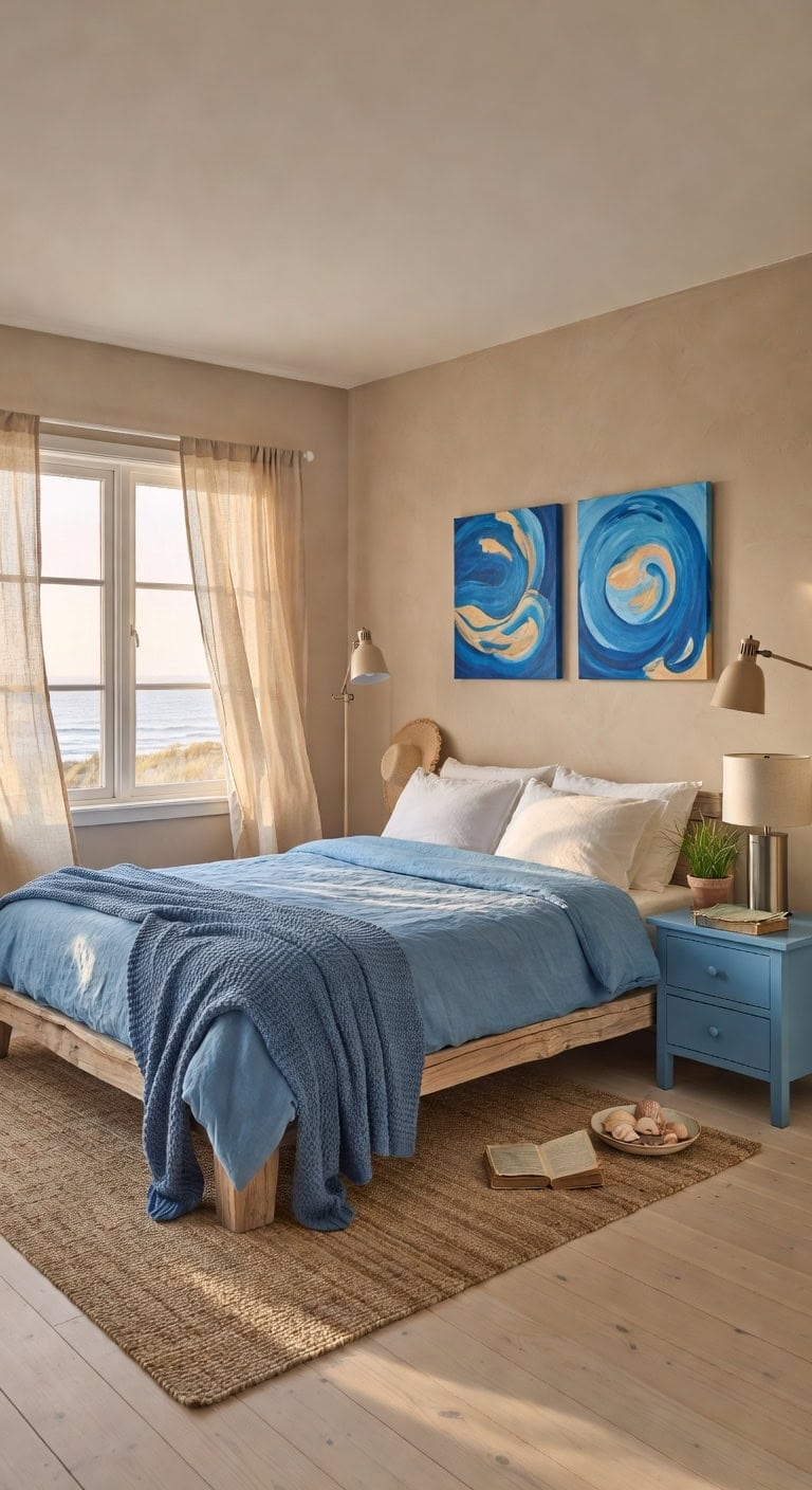 sand tone beige beach bedroom