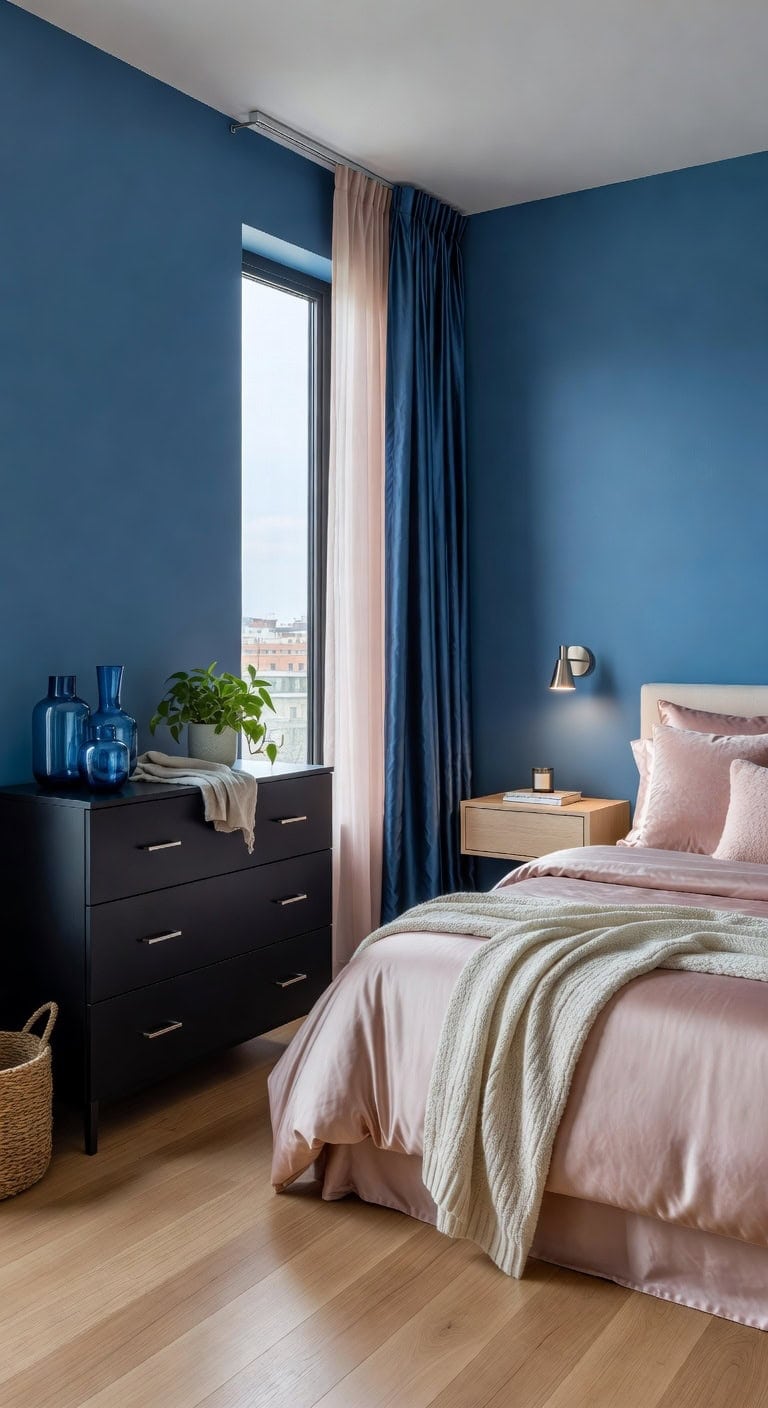 sapphire blush contemporary bedroom