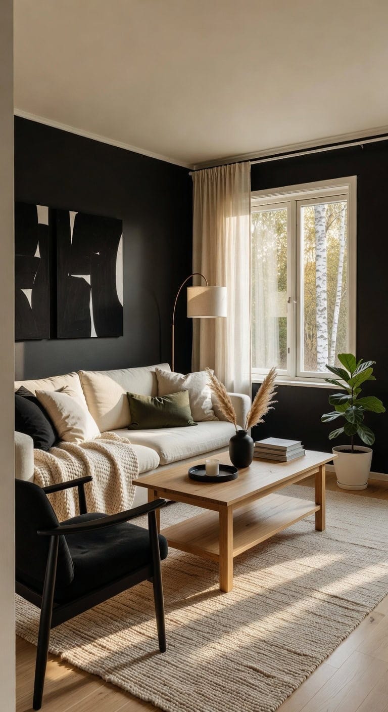 scandinavian black cream living