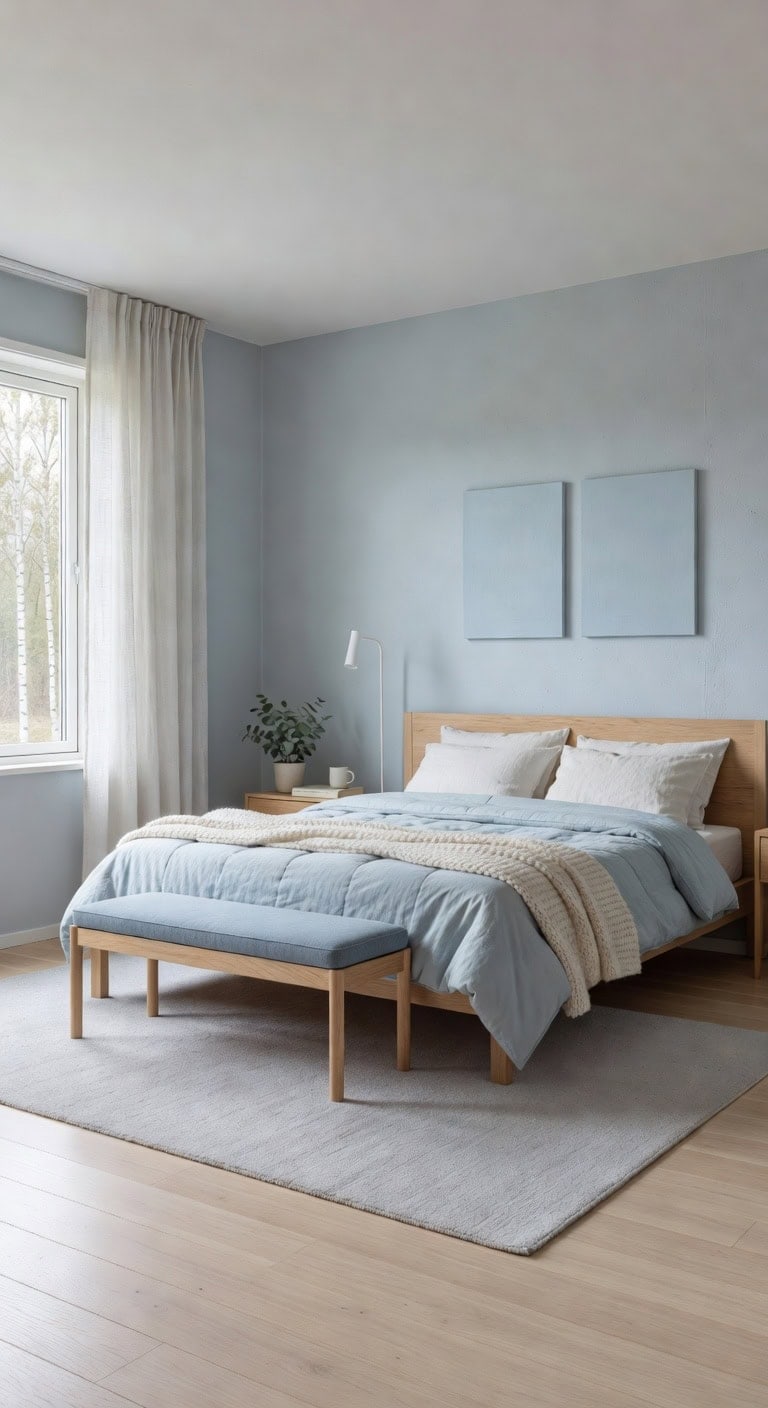 scandinavian blue bedroom retreat