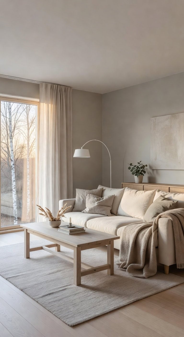 scandinavian cream living room