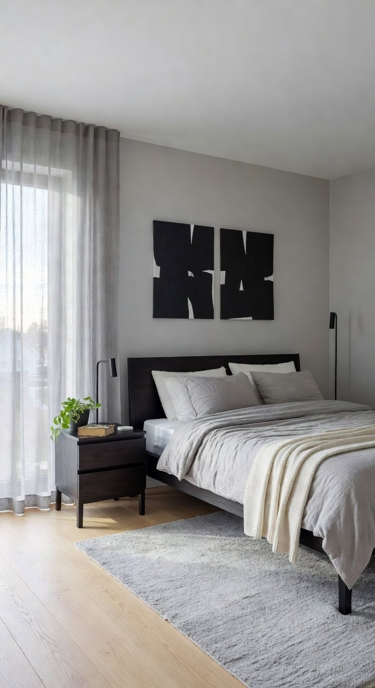 scandinavian walnut bedroom retreat