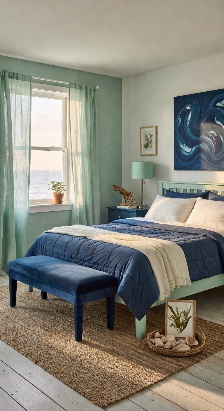 sea foam nautical coastal bedroom