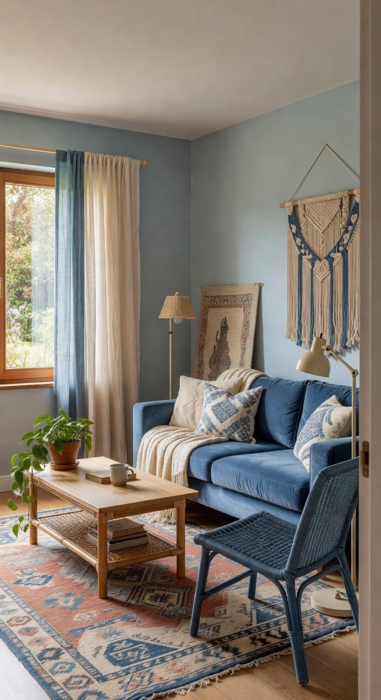 serene blue boho chic