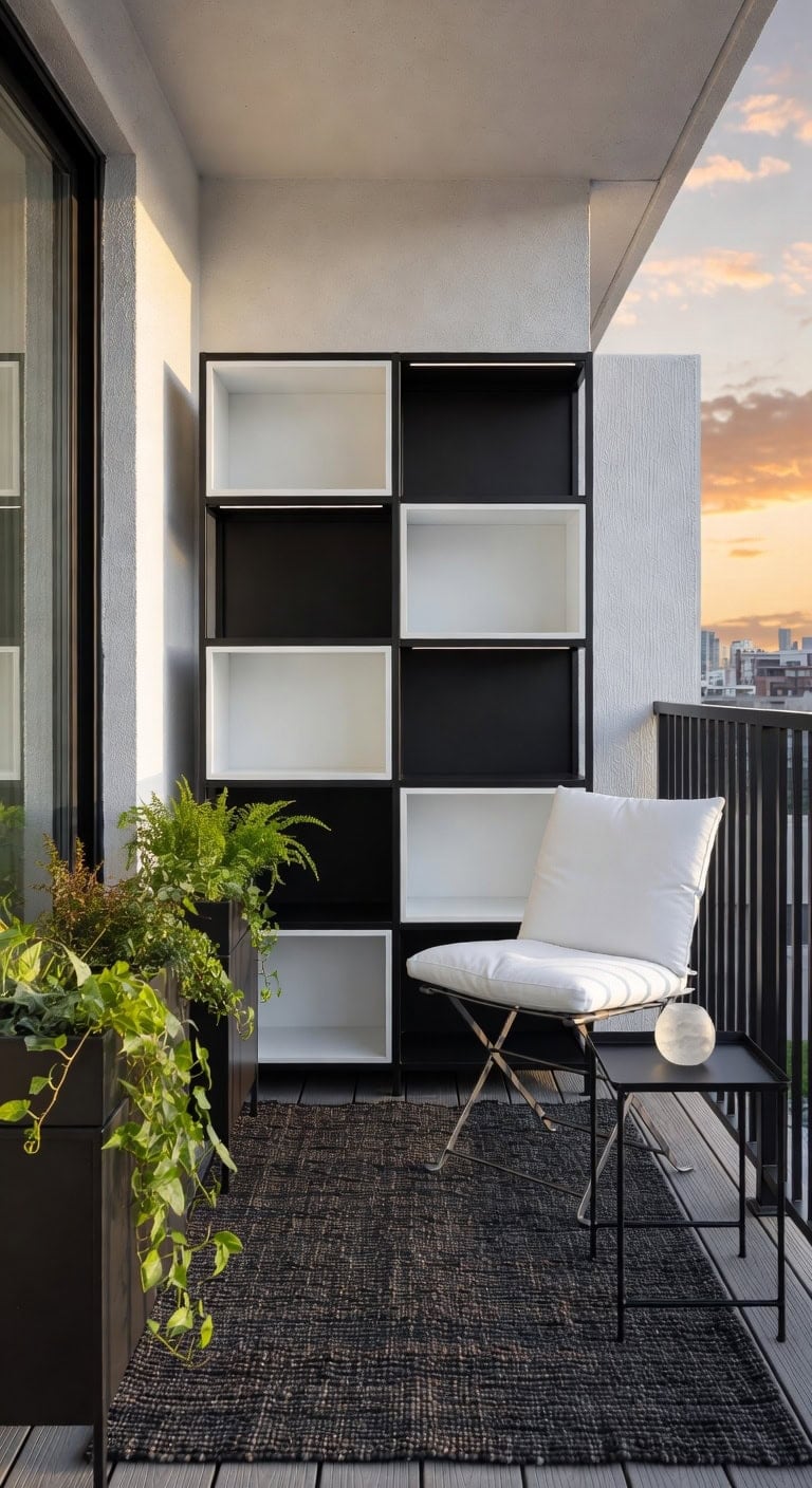 sleek black aluminum shelf