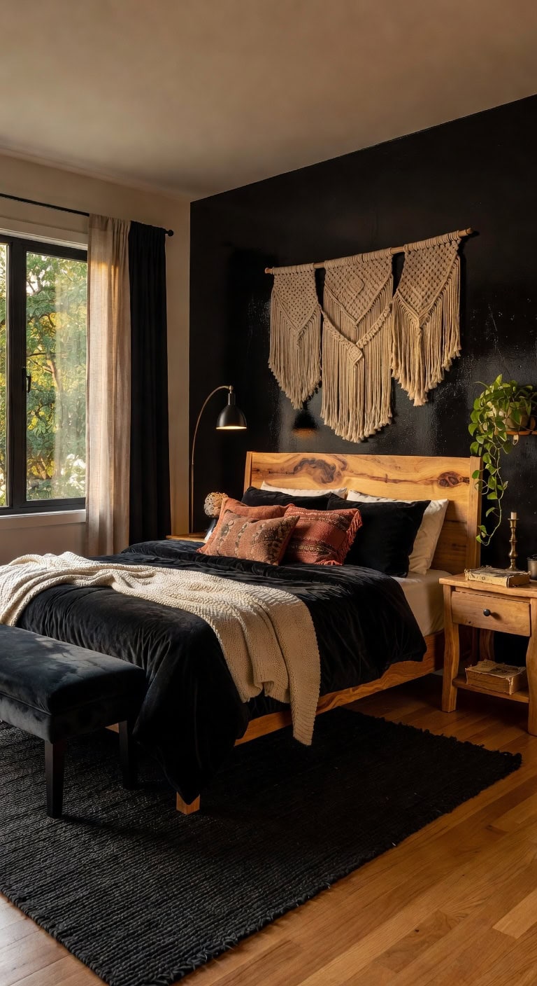 sleek black boho retreatsleek black boho retreat