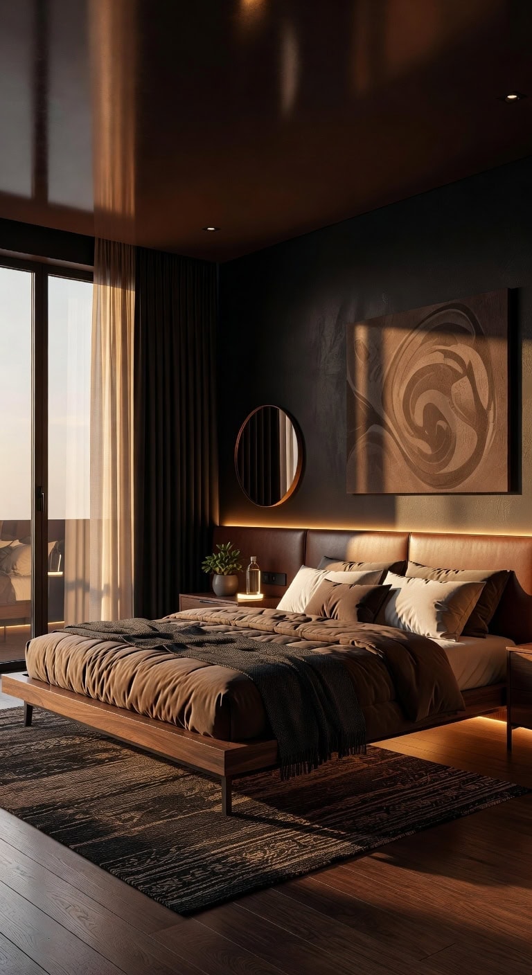 sleek black brown tech retreat