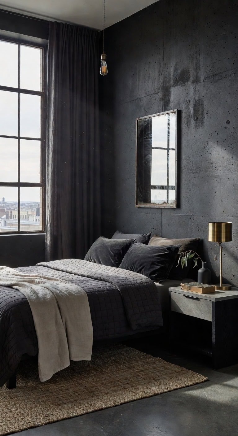 sleek black concrete sanctuary