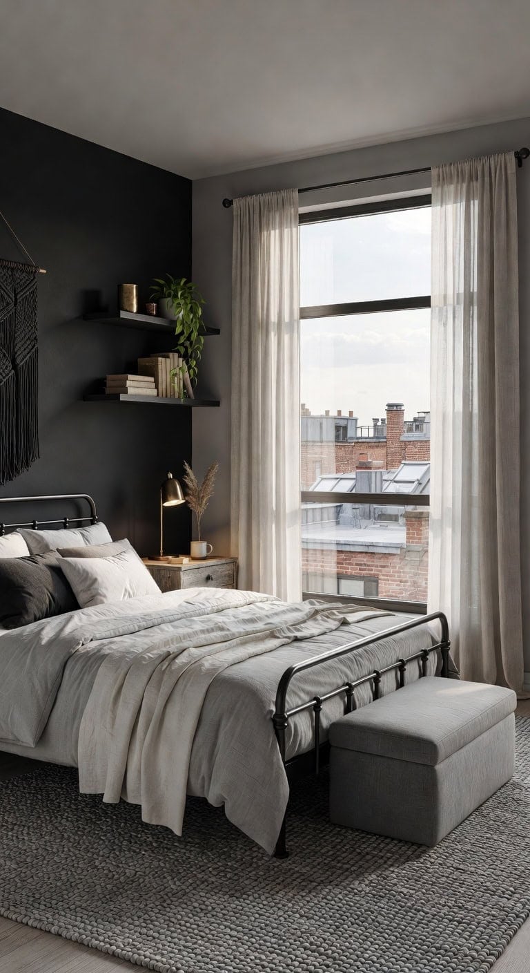 sleek black gray boho