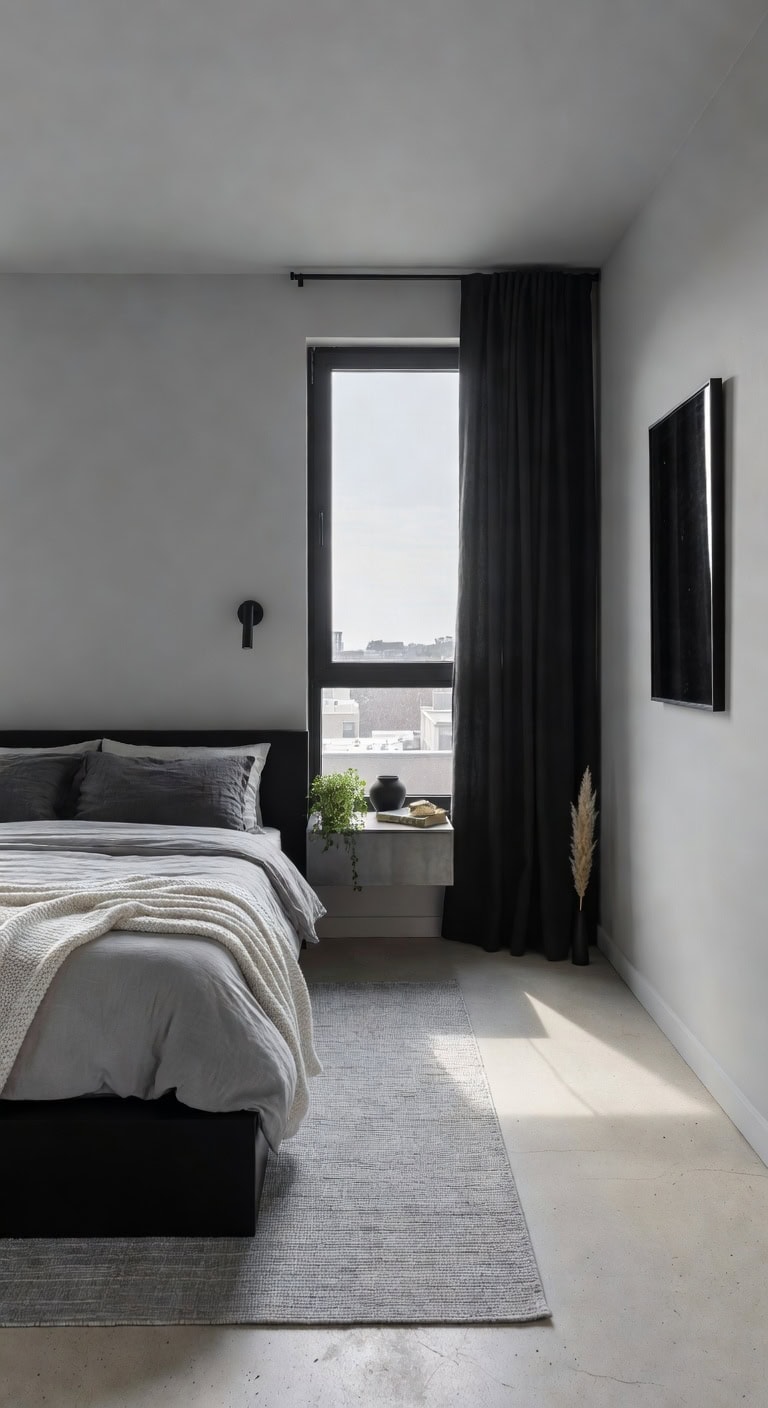 sleek black gray retreat