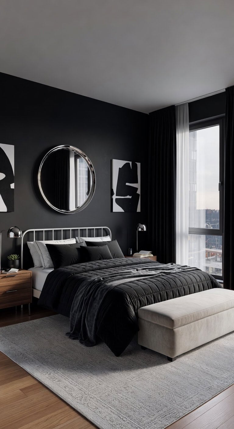sleek black luxe retreat