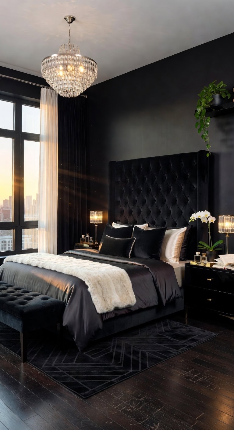 sleek black minimalist retreat