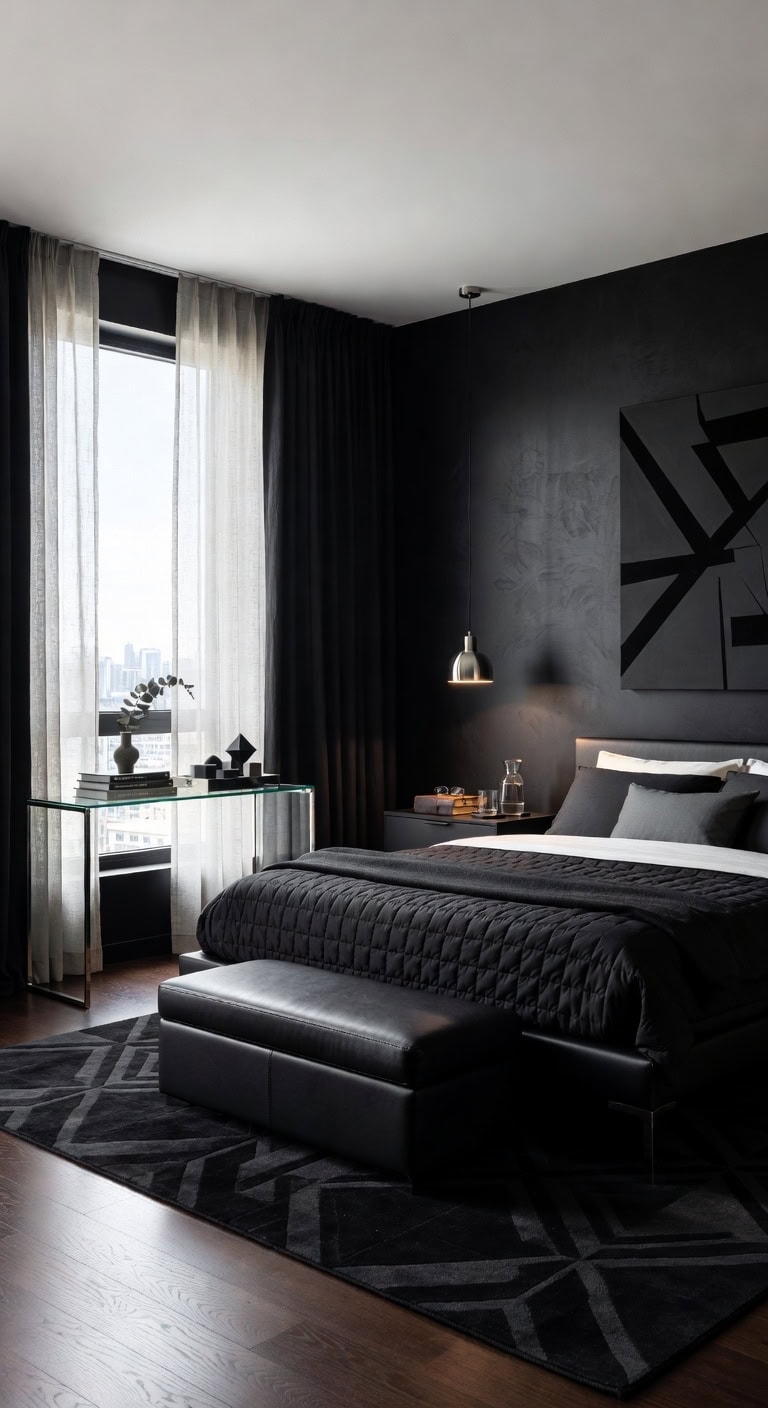 sleek black modern retreat