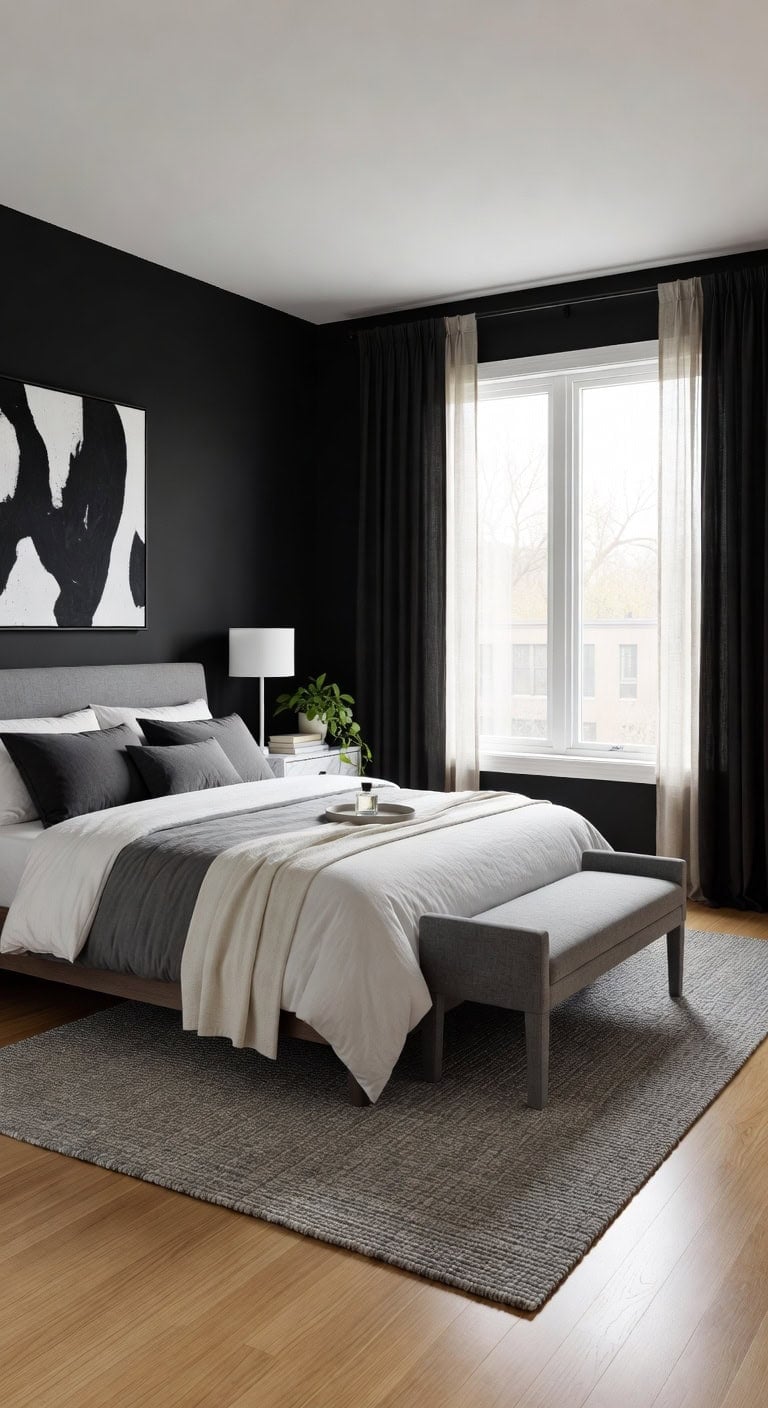 sleek black white grey