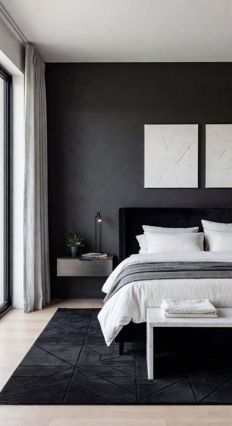 sleek black white sanctuary