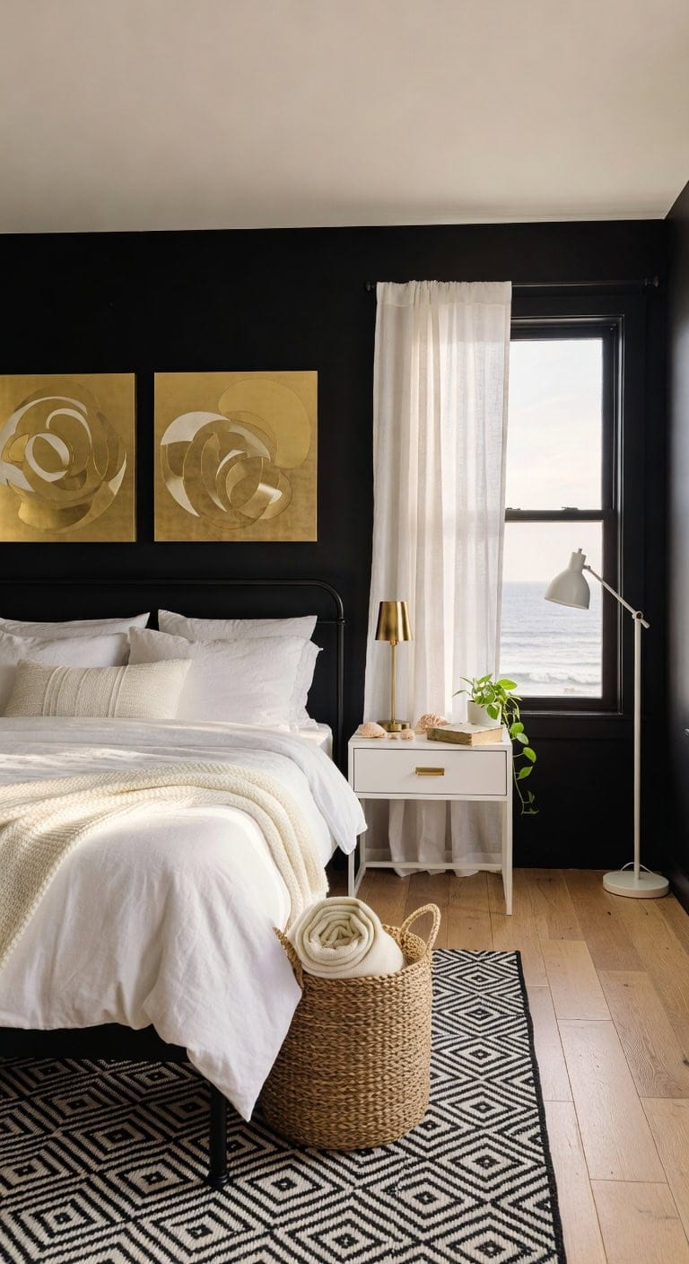 sleek coastal bedroom