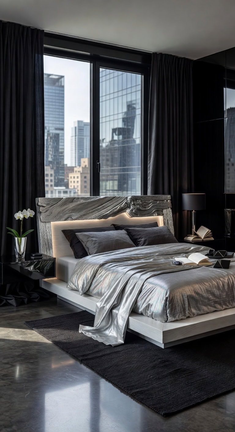 sleek coastal bedroom