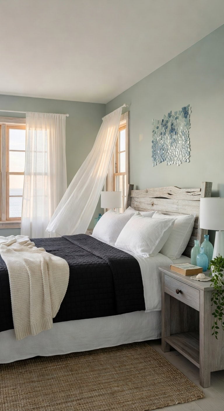 sleek coastal bedroom