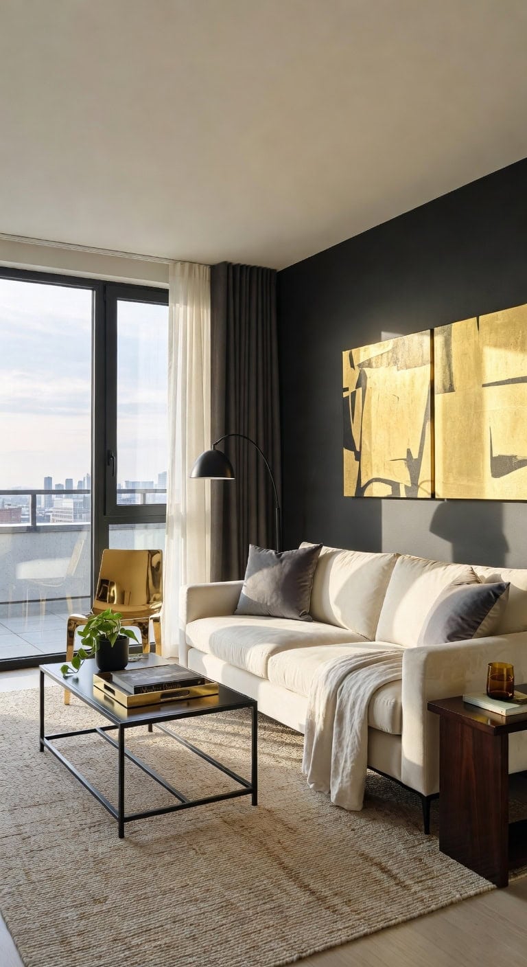 sleek cream art deco