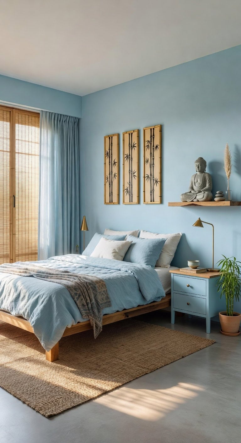 soft blue zen bedroom