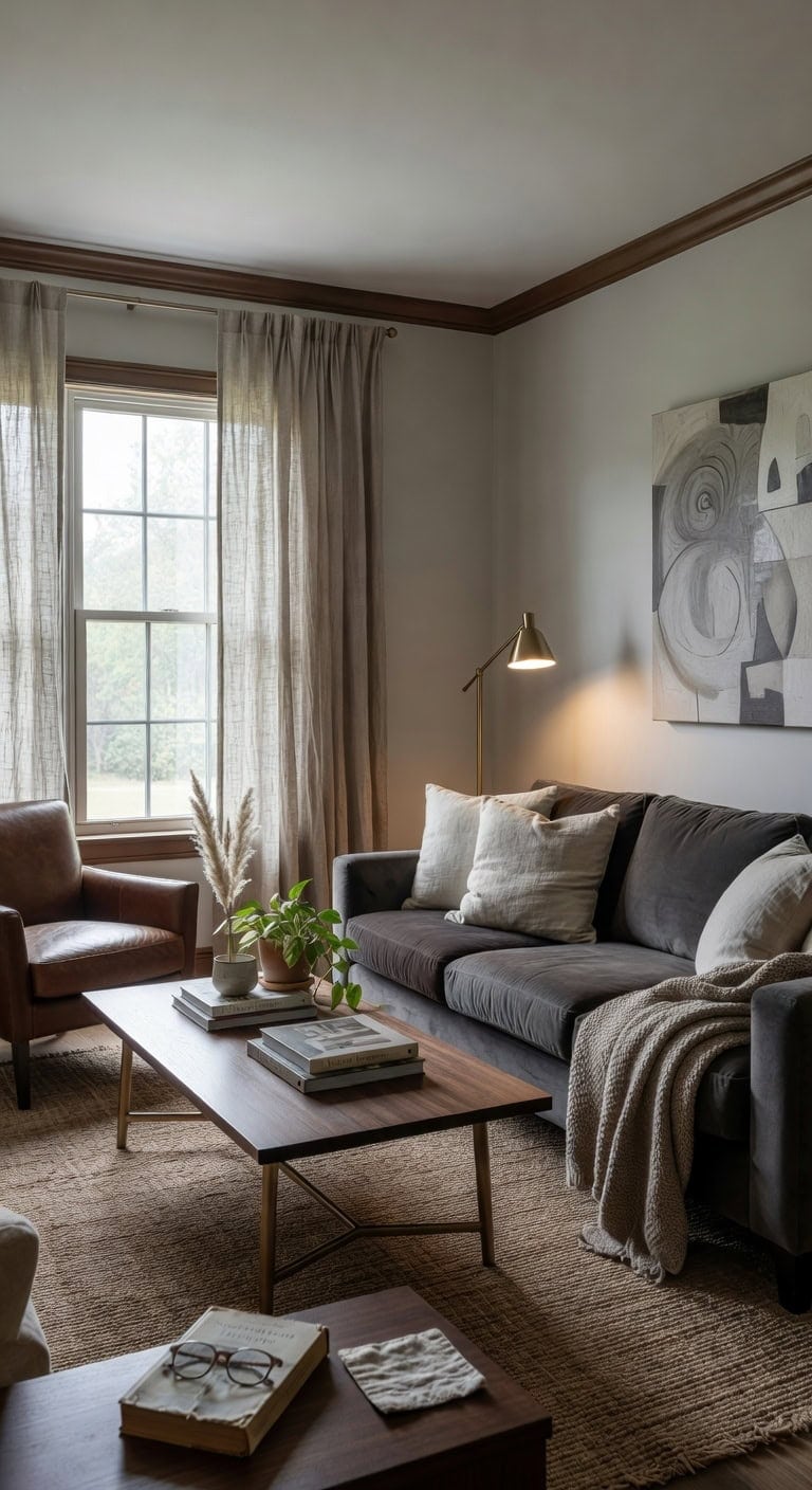 soft gray warm brown