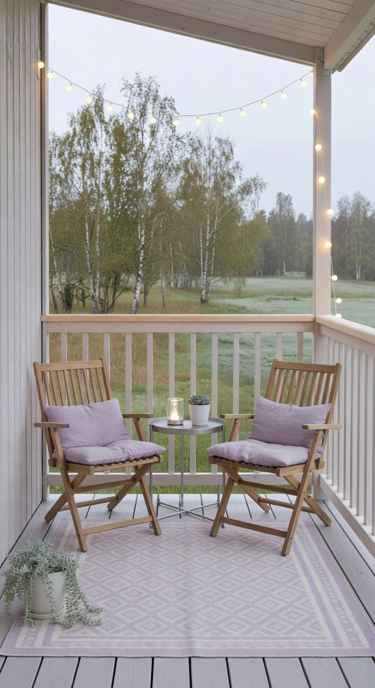 soft lavender scandinavian balcony