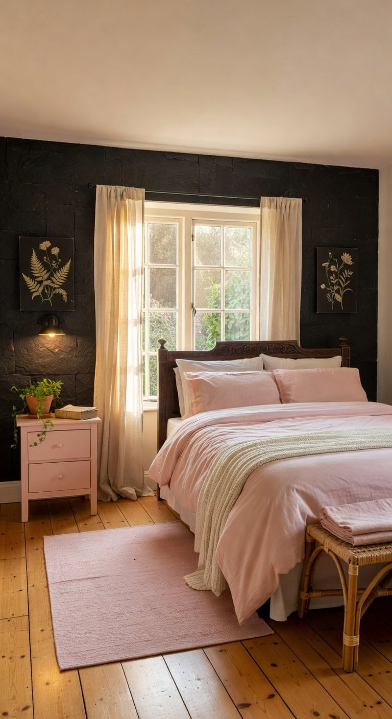 soft pink black slate