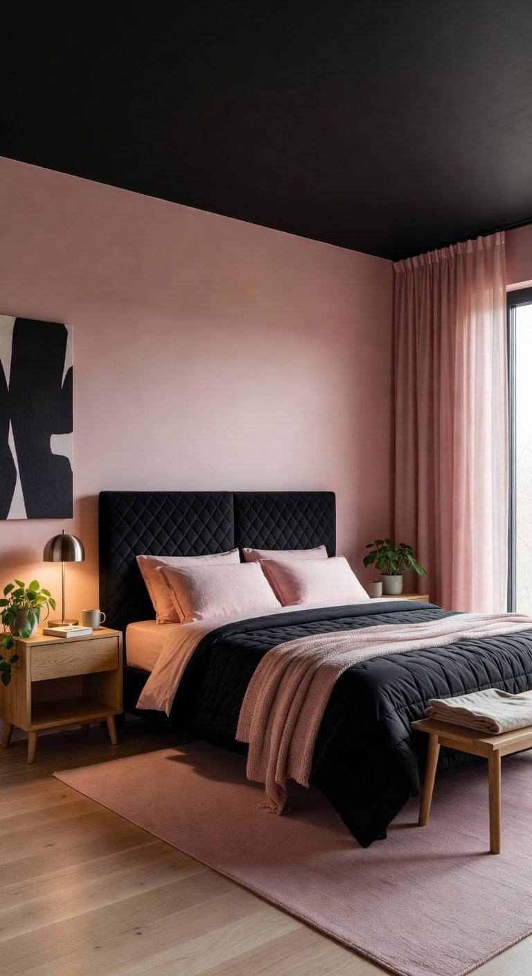 soft pink minimalist bedroom